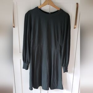 LOFT Dress Women’s 4P Petite Dark Hunter Green Modest Midi Long Sleeve